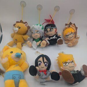 Lot of 6 Banpresto 43250/43111 bleach anime stuffed plush chibi suction cup